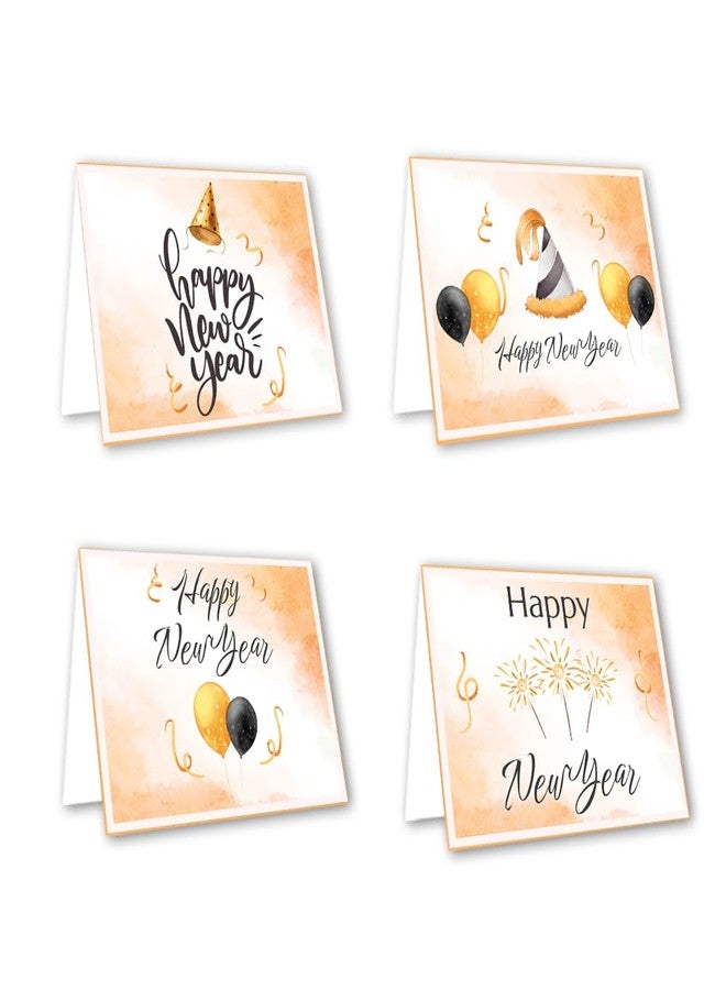 Festiko® Set of 12 Pcs Happy New Year Tent Cards for Gifts, New Year WSH Cards, New Years Eve Party Supplies